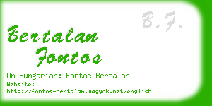 bertalan fontos business card